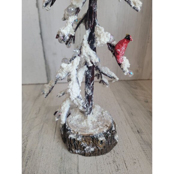 Pacific rim snow covered tree red cardinal bird Xmas decor - Picture 3 of 7